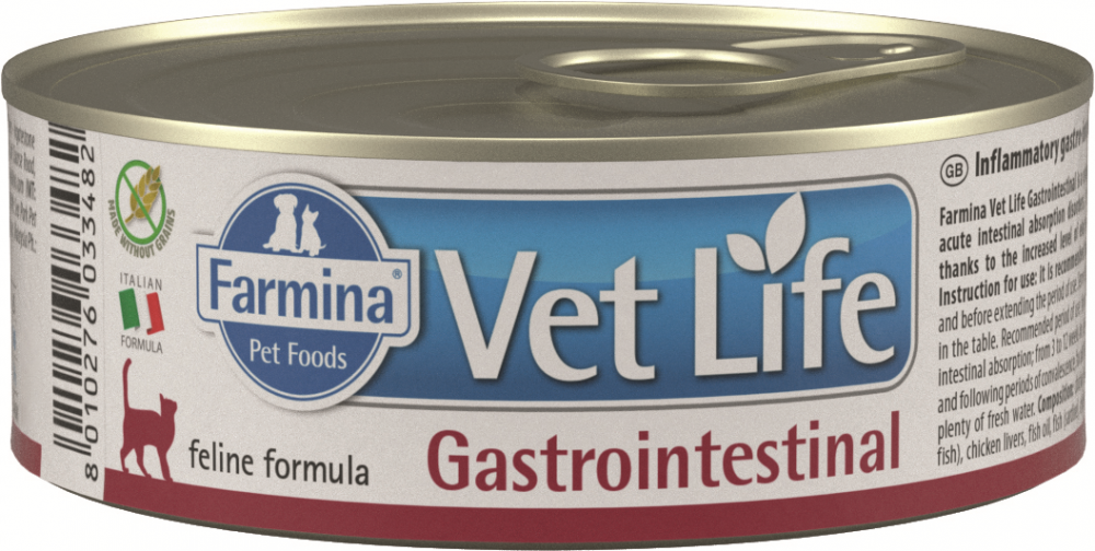 Корм Farmina Vet Life Gastrointestinal (паштет) для кошек при заболеваниях ЖКТ, 85 г