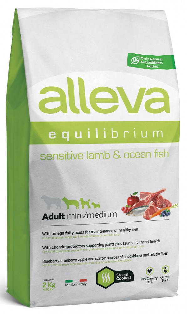 Корм Alleva Equilibrium Sensitive Adult Mini & Medium Lamb & Ocean Fish для собак малых и средних пород, ягненок и океаническая рыба, 2 кг