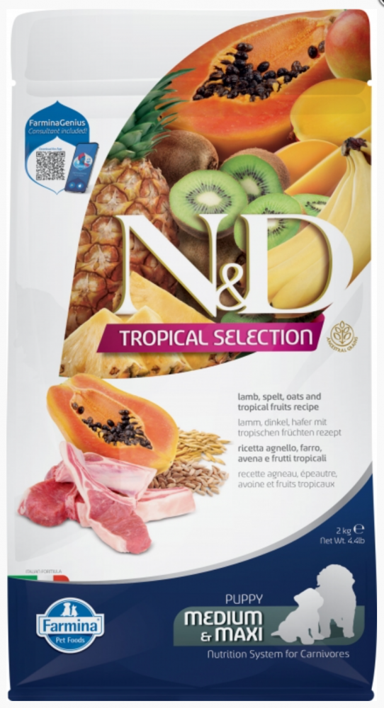 Корм Farmina N&D Tropical Selection Lamb (низкозерновой) для собак средних и крупных пород, с ягнёнком 2 кг