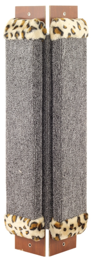 Gamma когтеточка из ковролина №1 угловая, с оторочкой из меха, 200х30х530 мм
