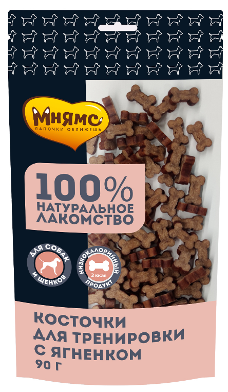 Мнямс Тренировочные лакомства для собак "Косточки" с ягненком 90г