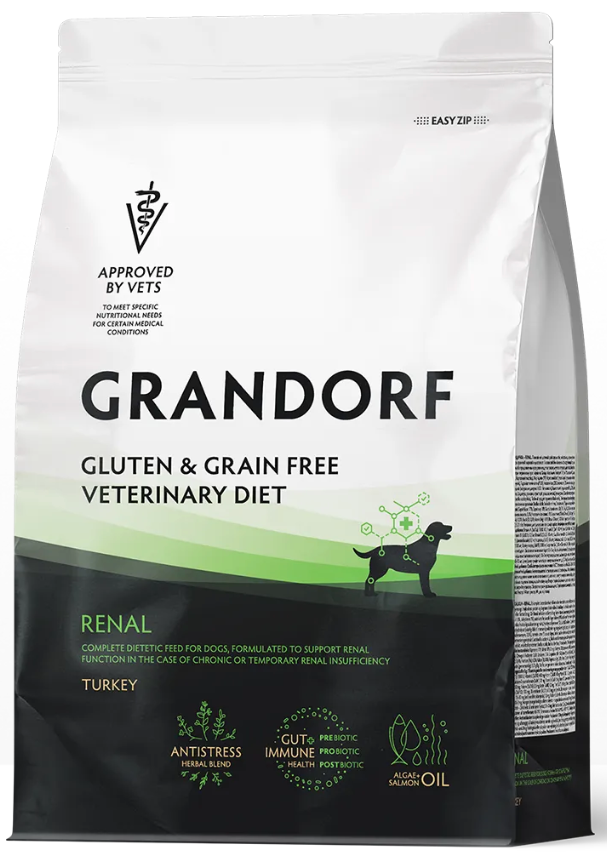 Корм Grandorf VET RENAL для поддержания функции почек при хронической болезни почек для собакn