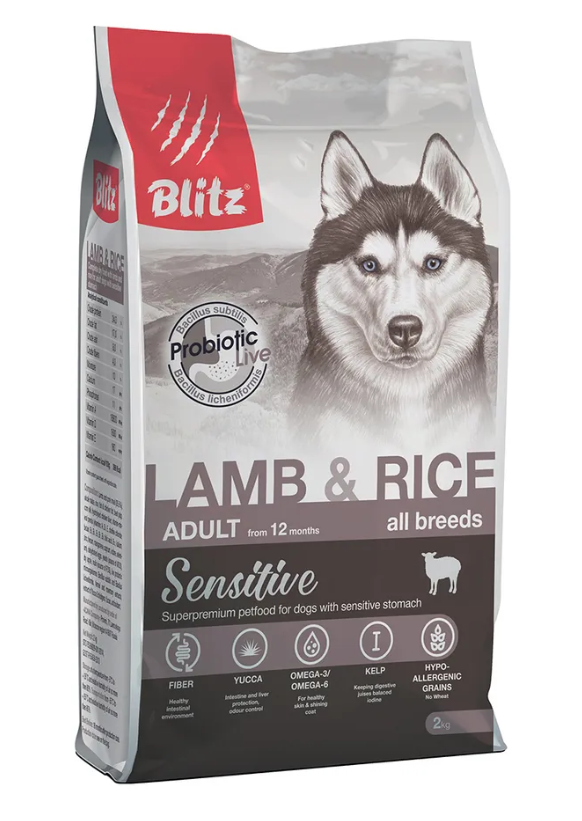 БЛИТЦ корм д/собак Ягненок/рис ADULT LAMB&RICE