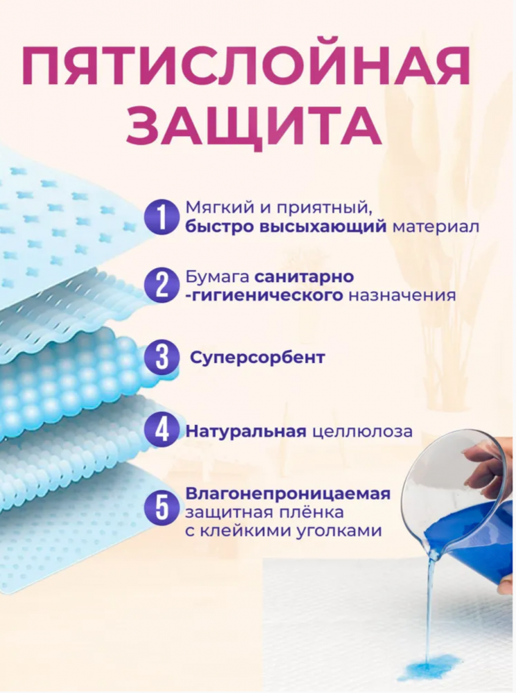 Пеленки (Hakase Arekkusu) Коврики для животных 45*60, 6шт