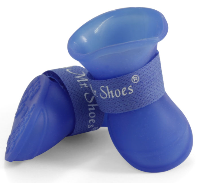 Сапожки для собак "Прогулка" S, синие, 40*30*40мм (уп.4шт.)